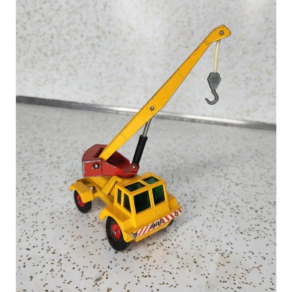 Vintage MATCHBOX KING SIZE 1960s Diecast Taylor Jumbo Crane No. 14 Yellow & Red